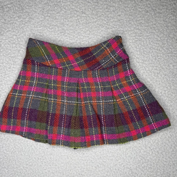 Gymboree Mini Skirt Girls 4 Plaid Gray Pink Wool Blend Skort Bundle - Picture 3 of 10